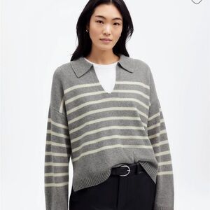 Cashmere-Wool Blend Polo Sweater